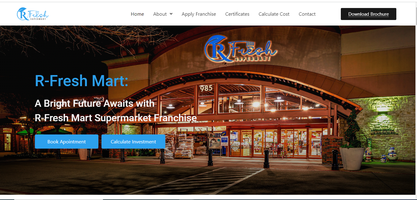 R Fresh Mart Website